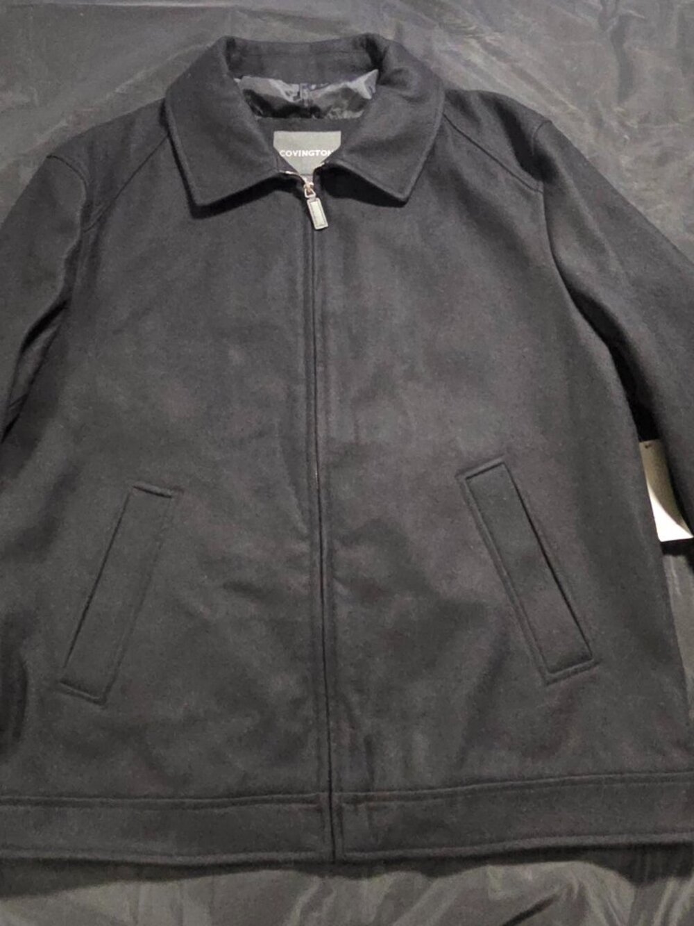 Covington Men's Black Wool Blend Jacket Coat Size Large NWT